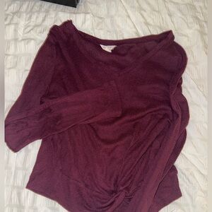 Burgundy V-Neck Sweater